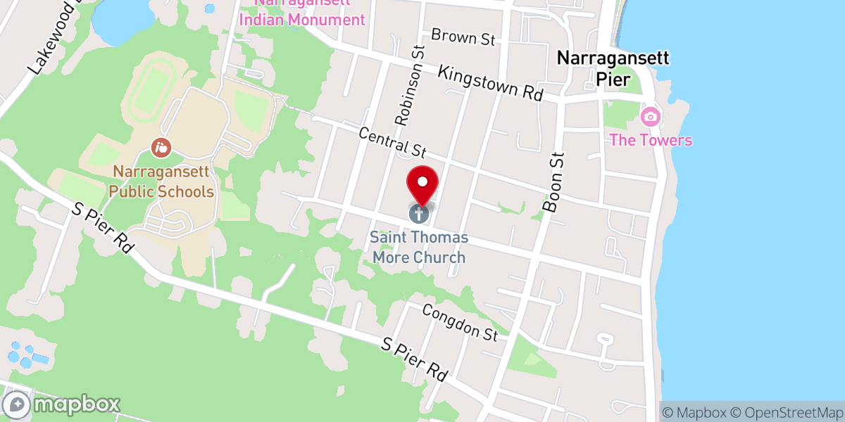 Map showing location of St. Thomas More Church