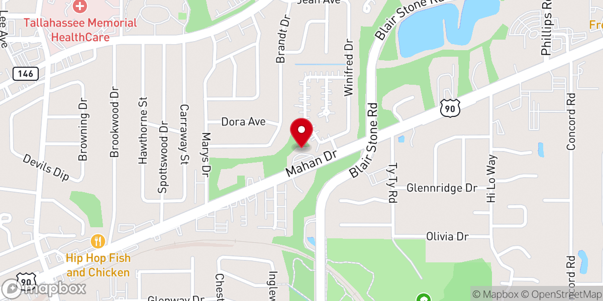 Map showing location of United Church of Tallahassee