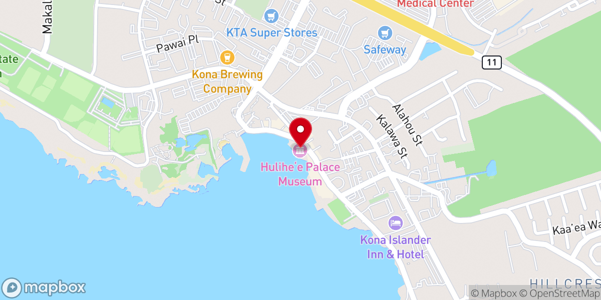 Map showing location of Hulihe‘e Palace