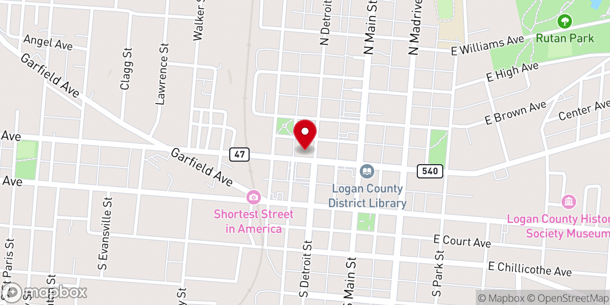Map showing location of First Lutheran Church