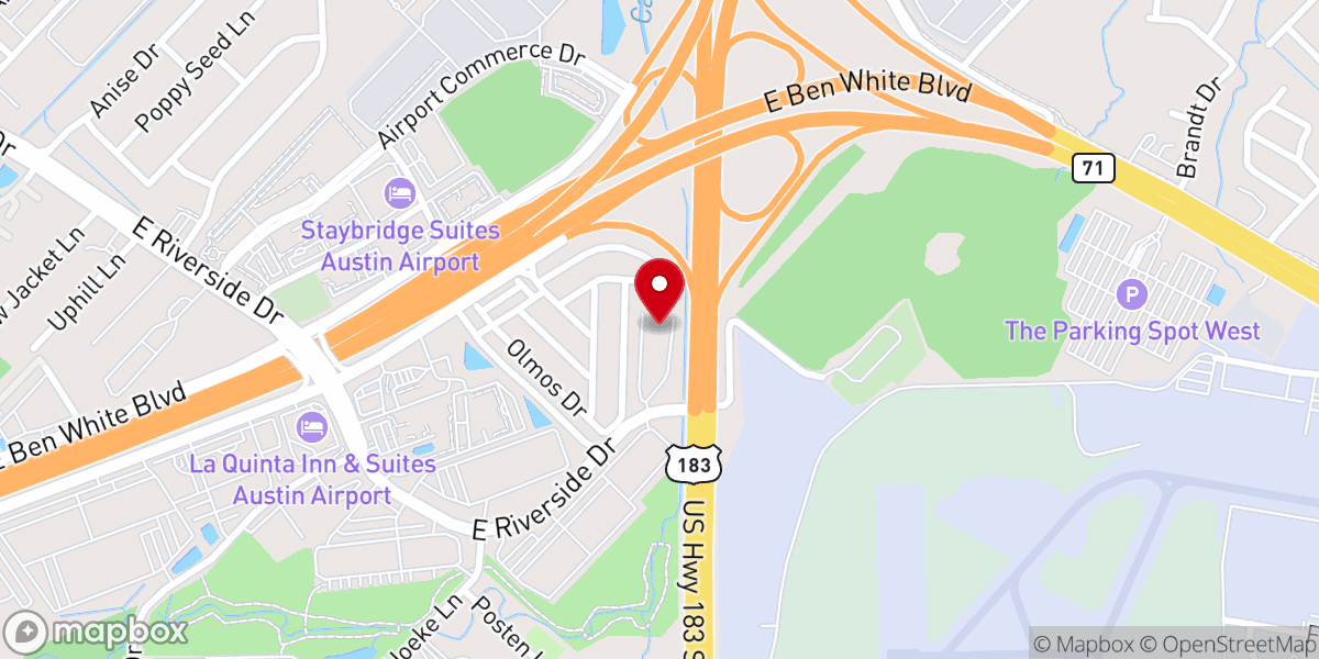 Map showing location of Onion Creek Baptist Church