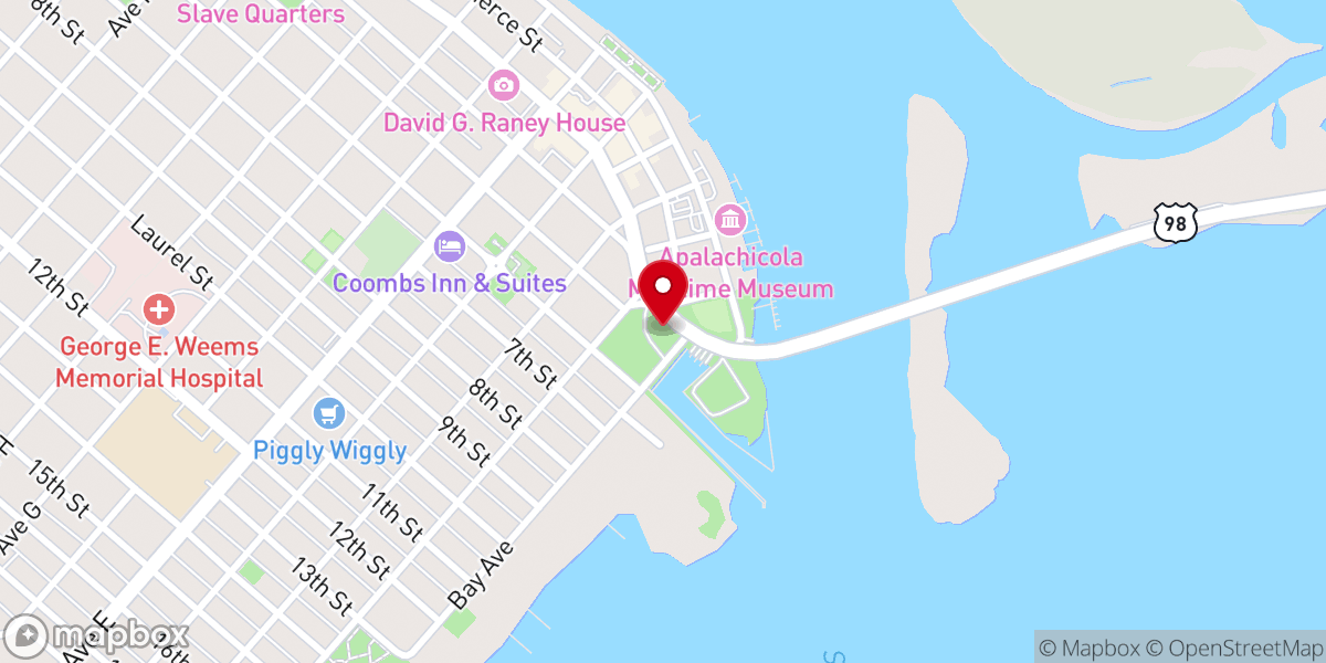 Map showing location of Florida Seafood Festival Inc
