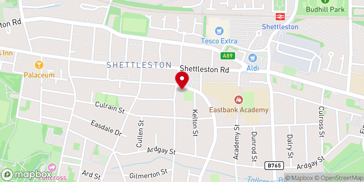 Map showing location of Shettleston Baptist Church SCIO