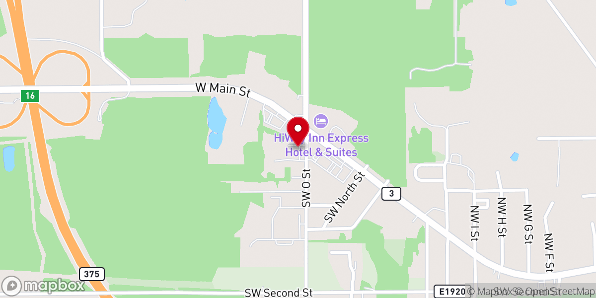 Map showing location of Roundup Cowboy Church