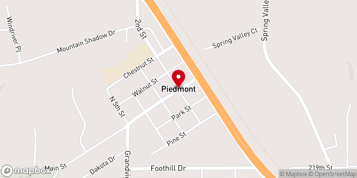 Map showing location of Piedmont