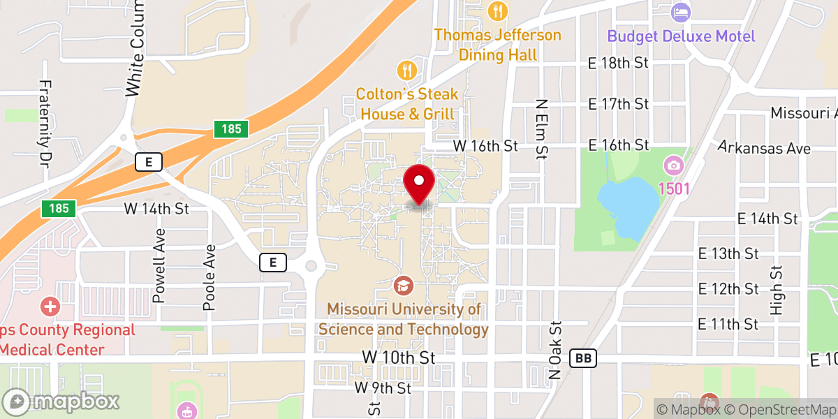 Map showing location of St. Pat's Statue