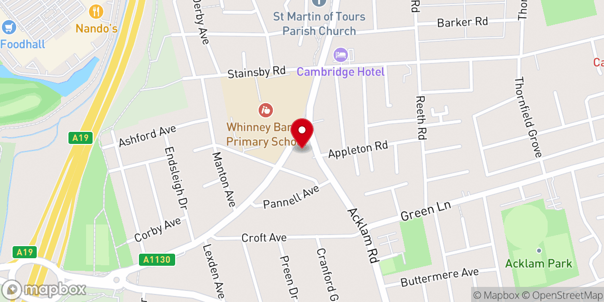 Map showing location of St Francis of Assisi R C Church