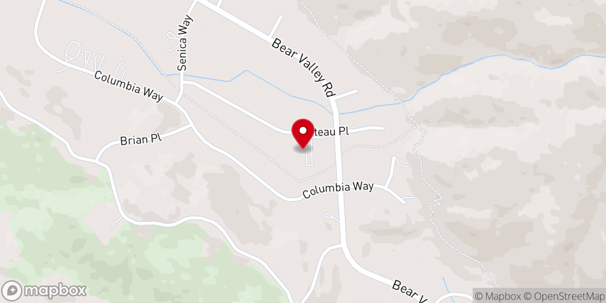 Map showing location of Bear Valley Church