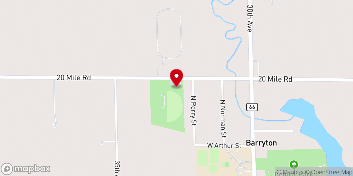 Map showing location of Barryton Area Mobile Food Pantry