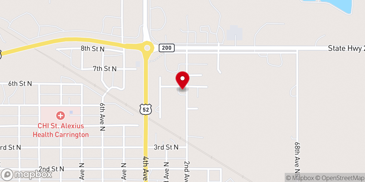 Map showing location of Faith Baptist Church