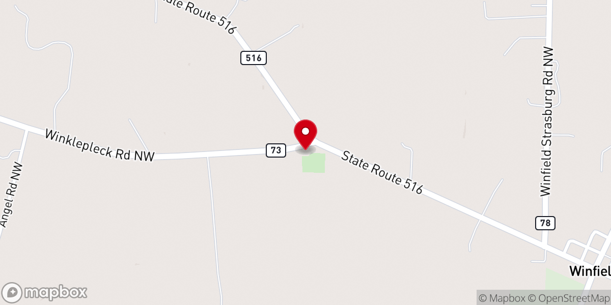 Map showing location of Bunker Hill Church