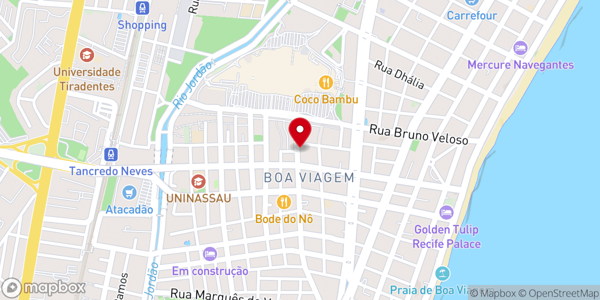 Map showing location of Igreja Batista Orla Sul