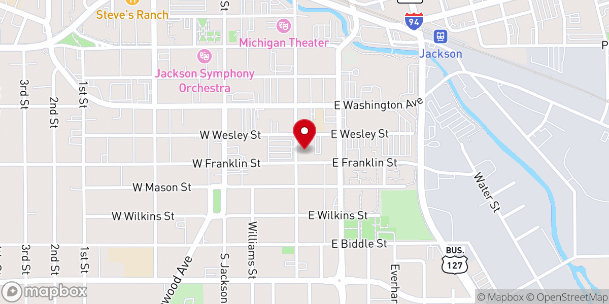 Map showing location of Jackson Catholic Schools