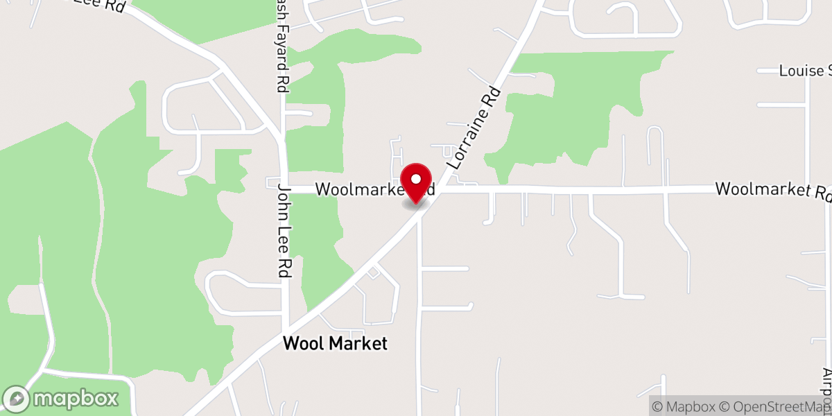 Map showing location of Wool Market Baptist Church