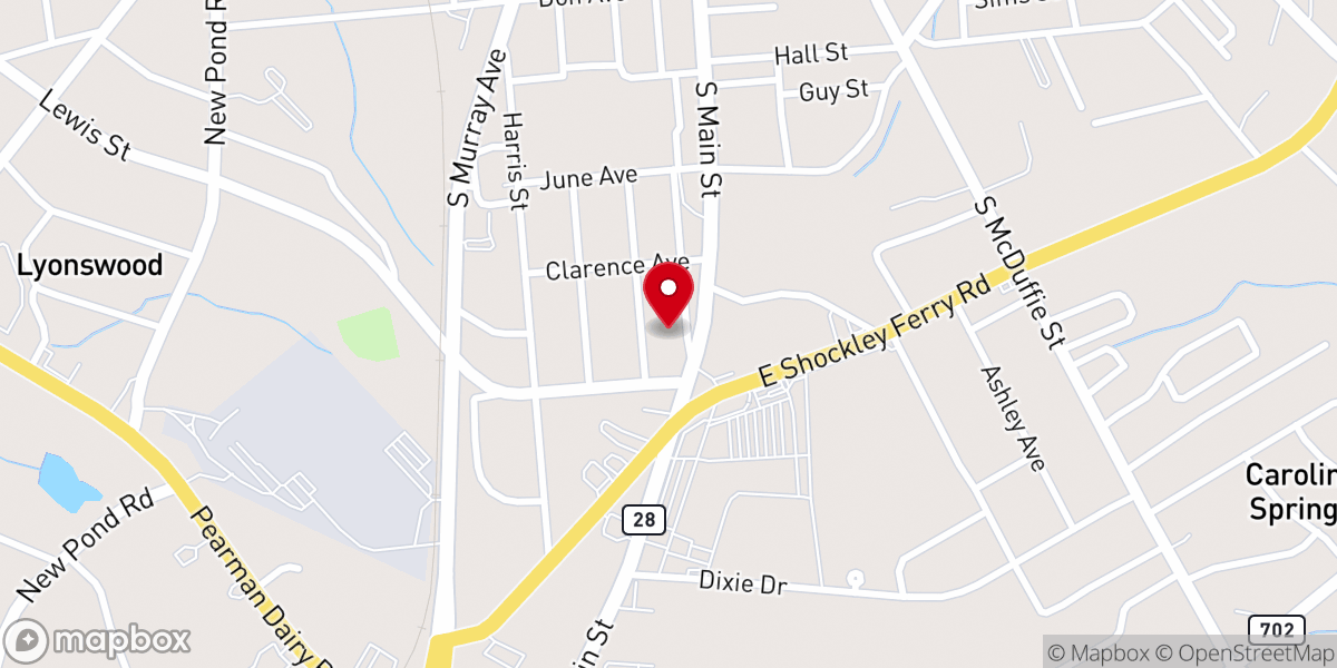 Map showing location of Upstate Church Anderson