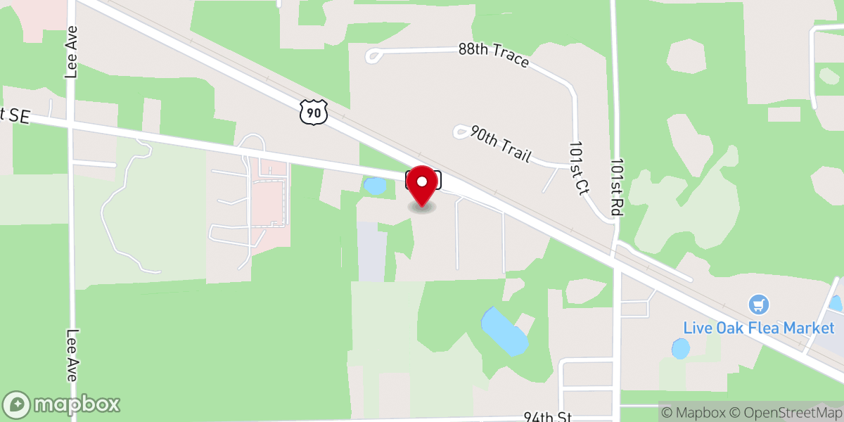Map showing location of Apostolic Lighthouse Church of Live Oak