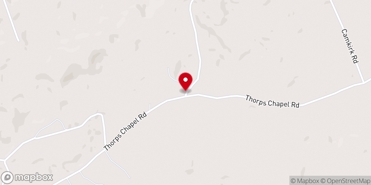 Map showing location of Thorps Chapel