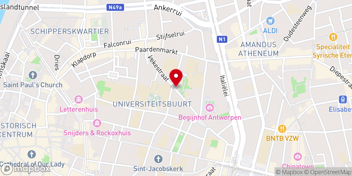 Map showing location of Protestantse Kerk Antwerpen Noord