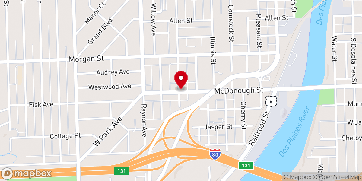 Map showing location of Will County Baptist Temple