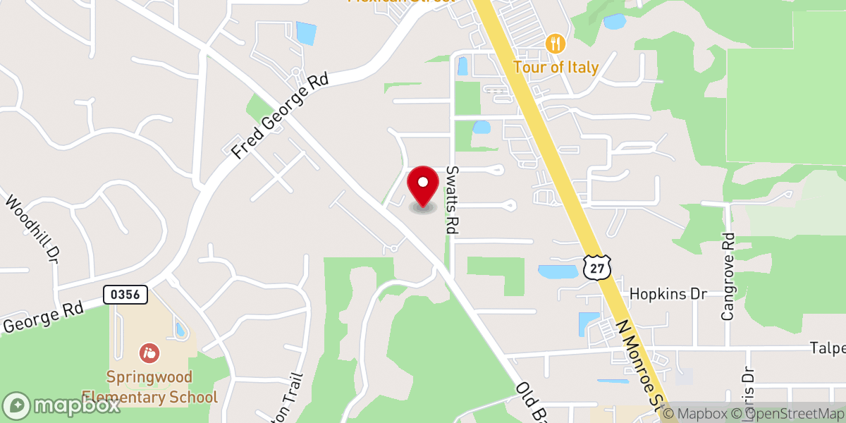 Map showing location of Chapel Hill Baptist Church