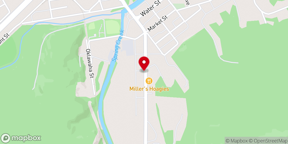 Map showing location of Milesburg United Methodist Church