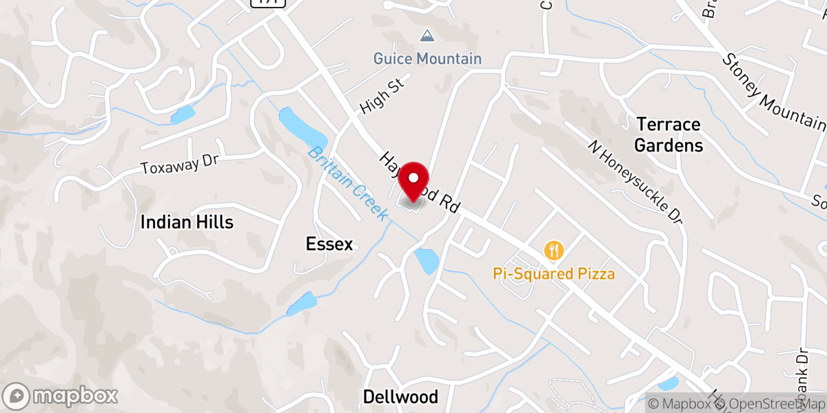 Map showing location of Calvary Baptist Church