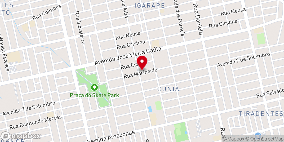 Map showing location of Congregação Batista no Bairro Cuniã da Primeira Igreja Batista de Rondônia