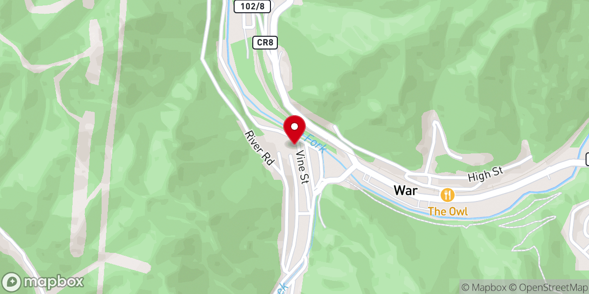 Map showing location of Calvary Baptist Church
