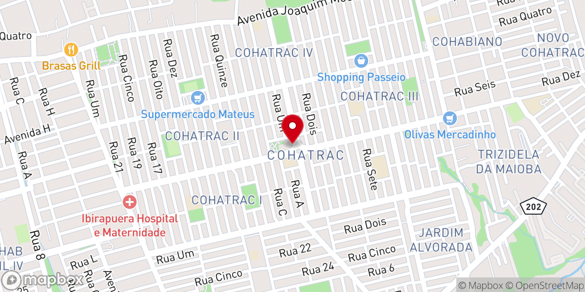 Map showing location of Igreja Batista do Cohatrac