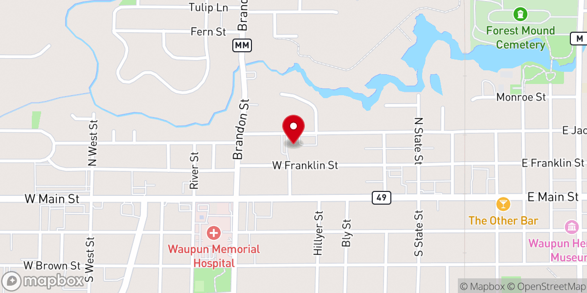 Map showing location of First Reformed Church