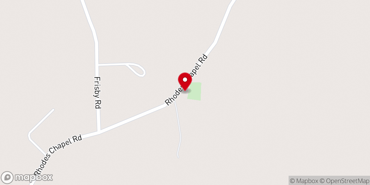 Map showing location of Rhodes Chapel United Methodist Church