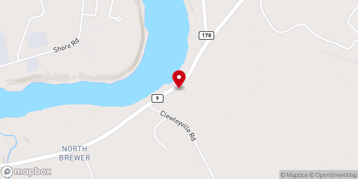 Map showing location of North Brewer-Eddington United Methodist Church