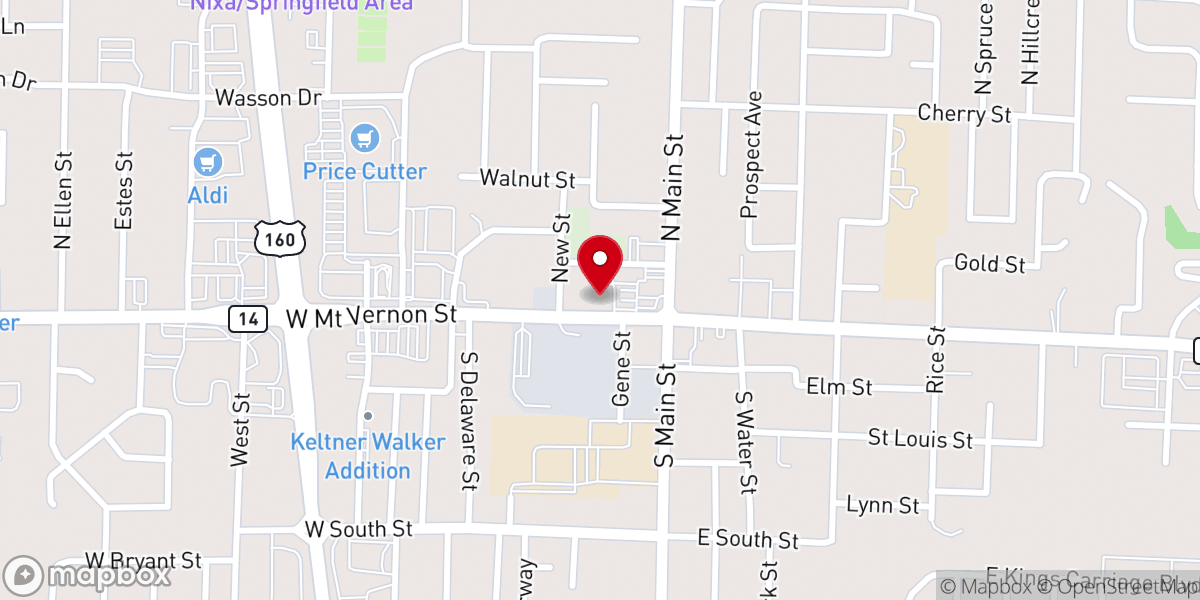 Map showing location of Thrive Church