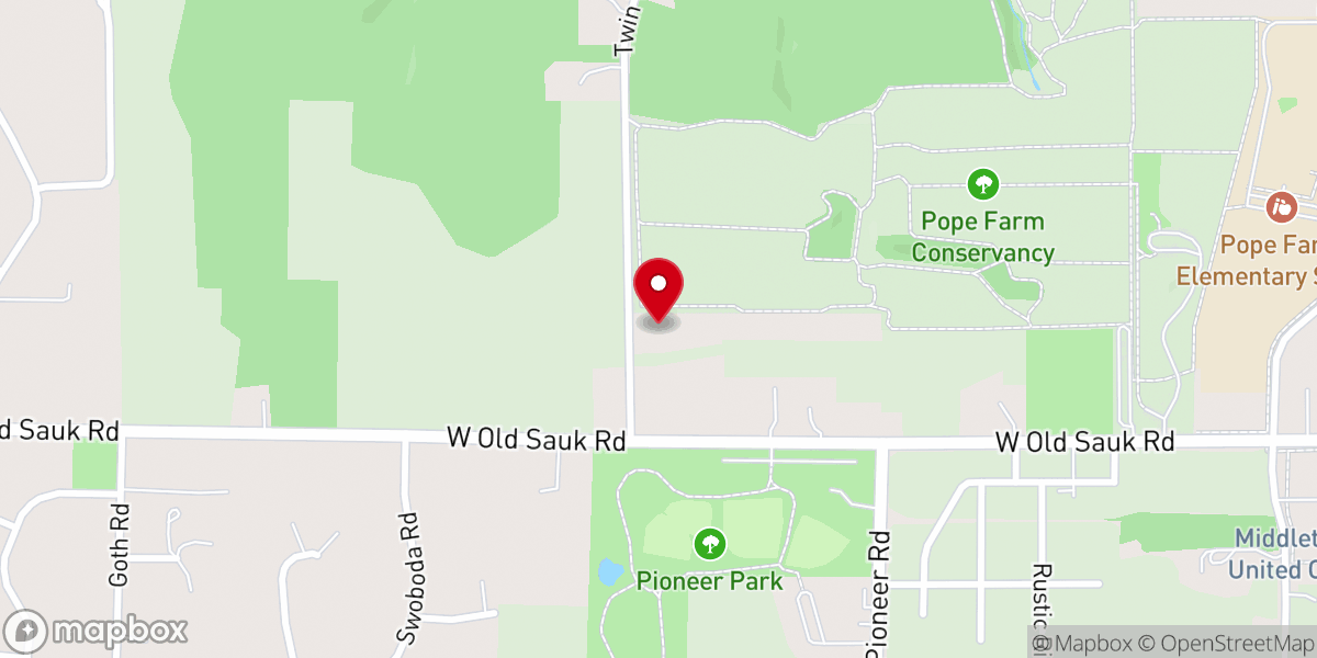 Map showing location of Twin Valley Free Will Baptist Church