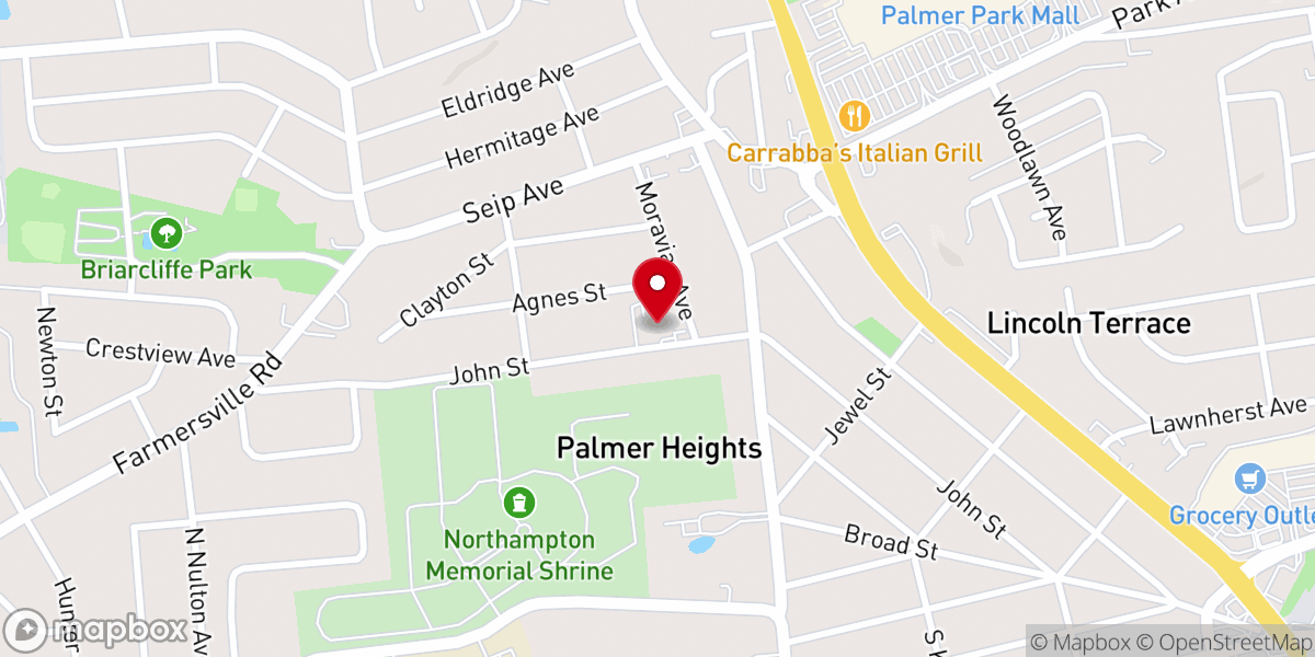Map showing location of First Moravian Church