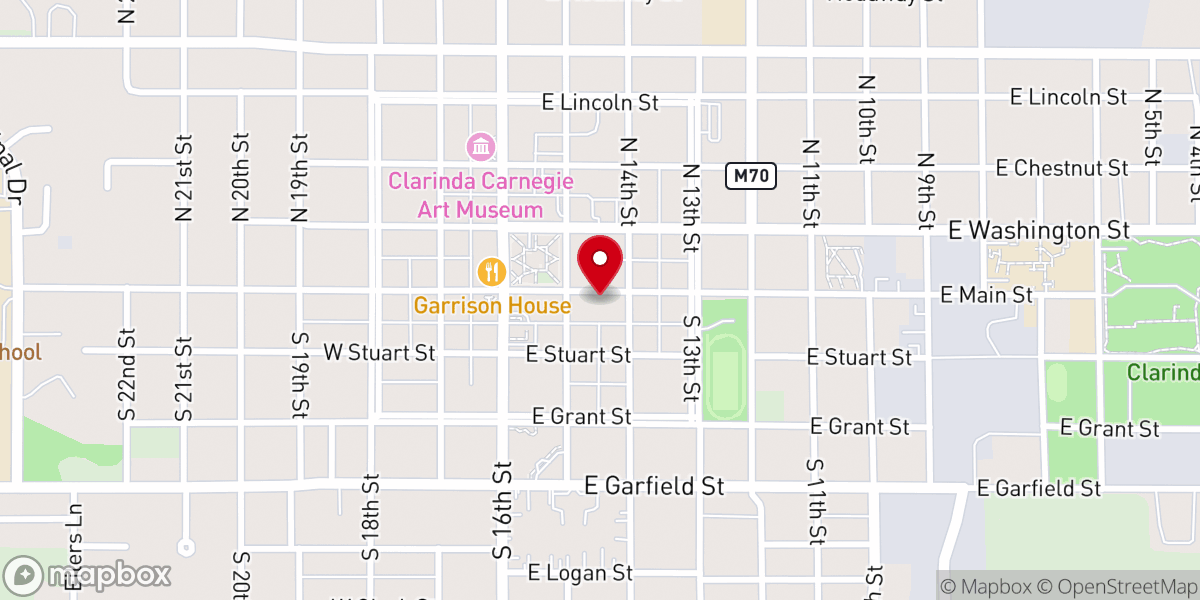 Map showing location of Easter's True Value Rental