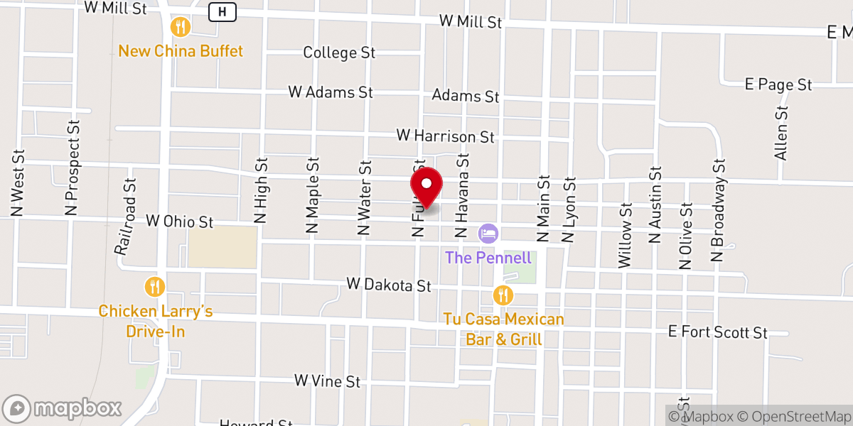 Map showing location of Fulton Street Church of Christ