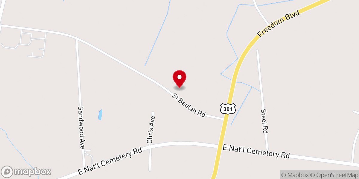 Map showing location of St Beulah Baptist Church