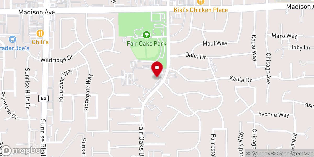 Map showing location of Fair Oaks Church