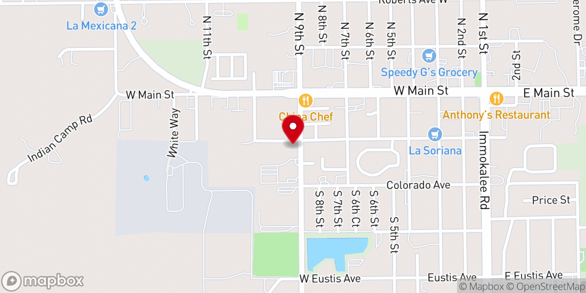 Map showing location of Our Lady of Guadalupe Catholic Church