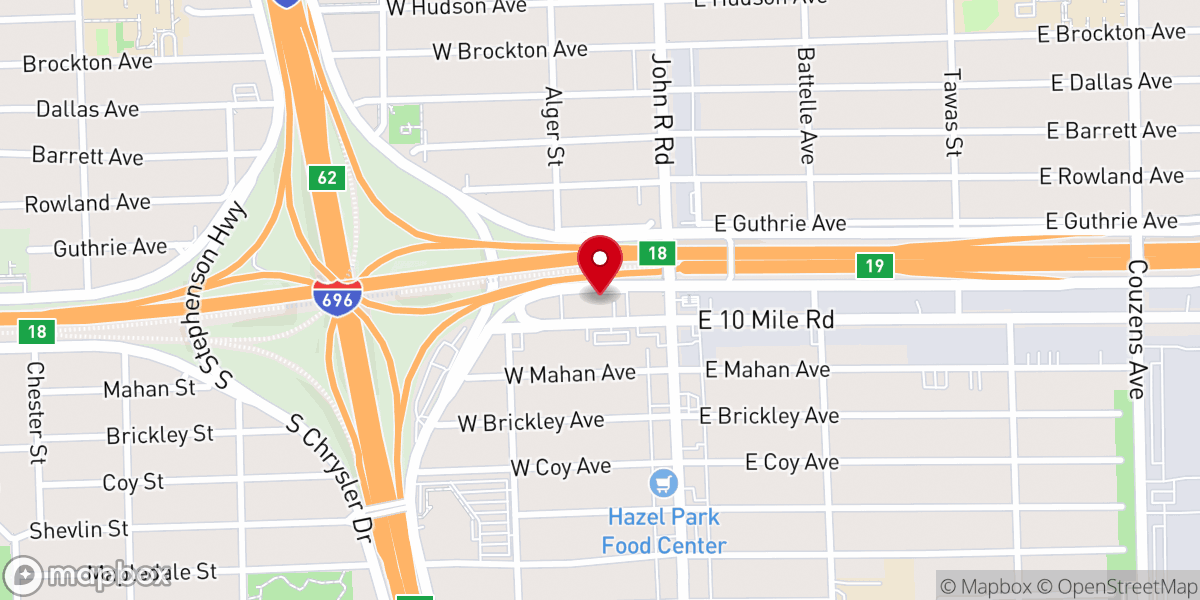 Map showing location of Ten Mile Free Will Baptist Church