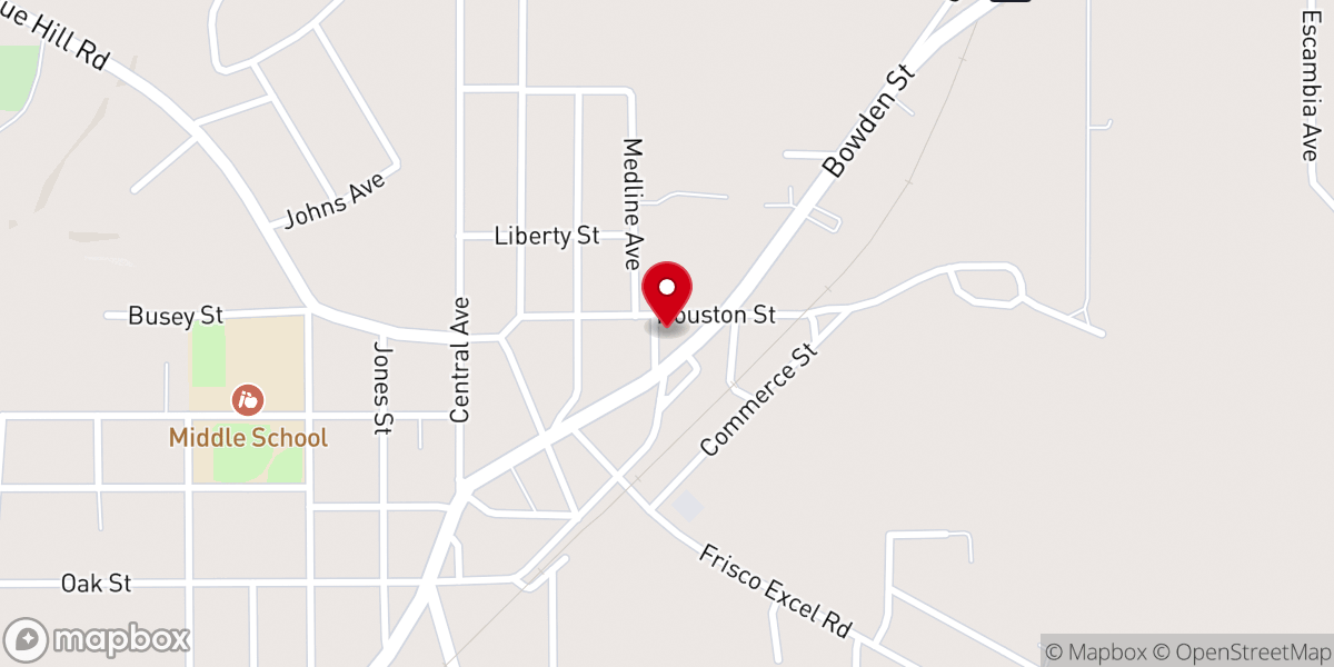 Map showing location of Frisco City United Methodist Church