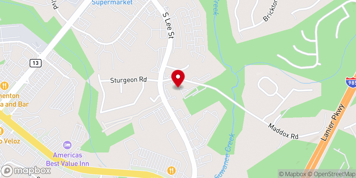 Map showing location of Emmaus Church