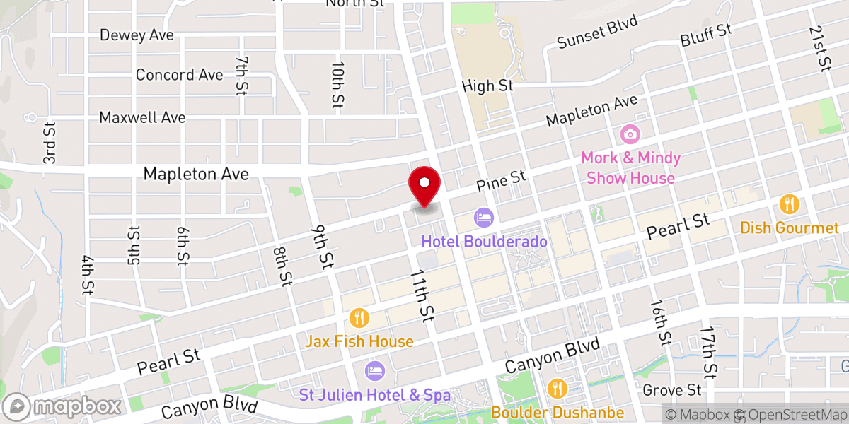 Map showing location of First Congregational Church UCC Boulder