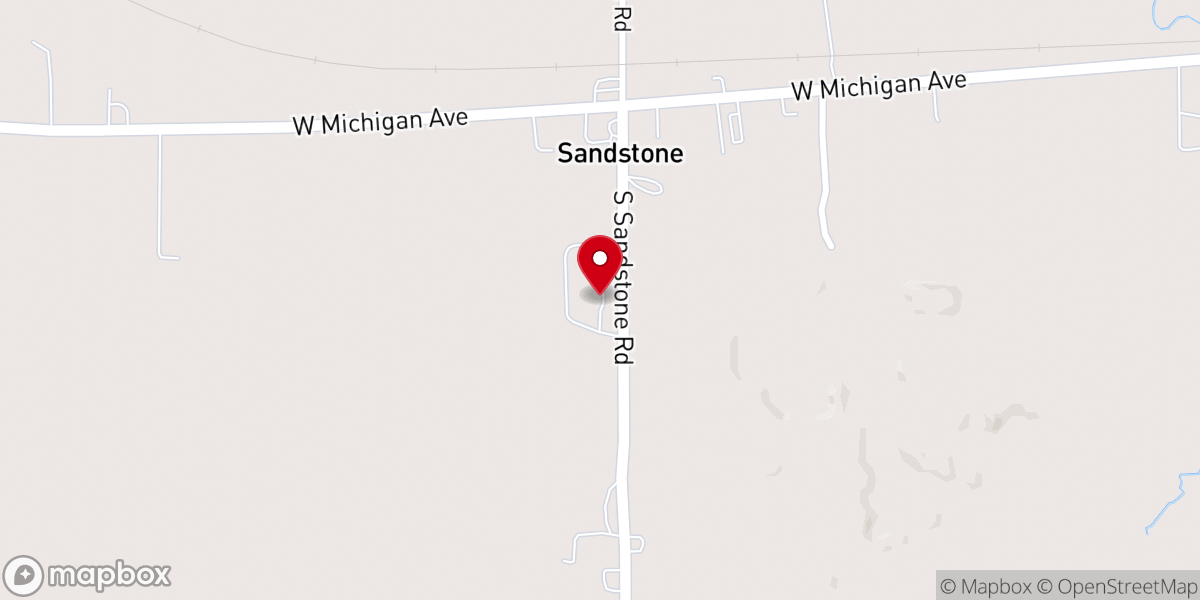 Map showing location of Sandstone Congregational Church