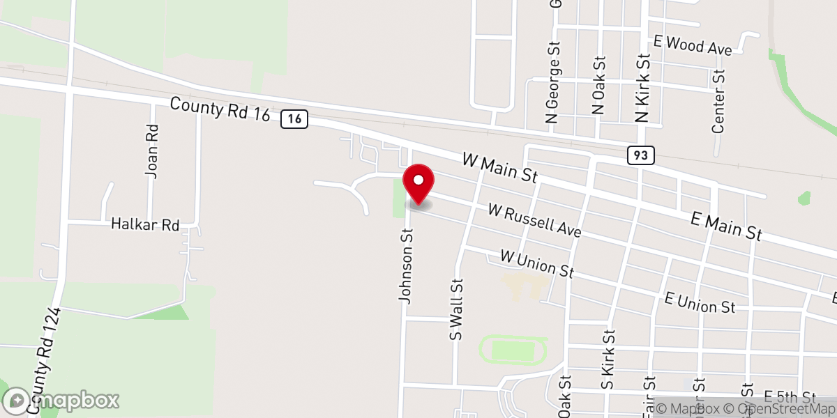 Map showing location of First Baptist Church of West Lafayette