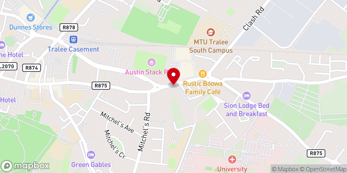 Map showing location of Christian Church Tralee