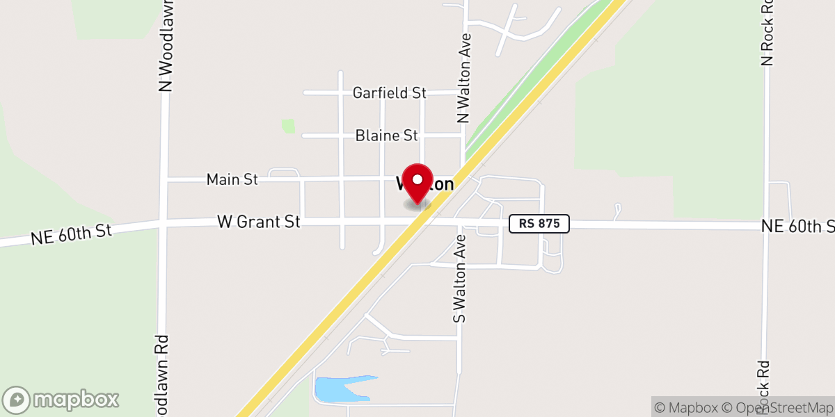Map showing location of Walton United Methodist Church