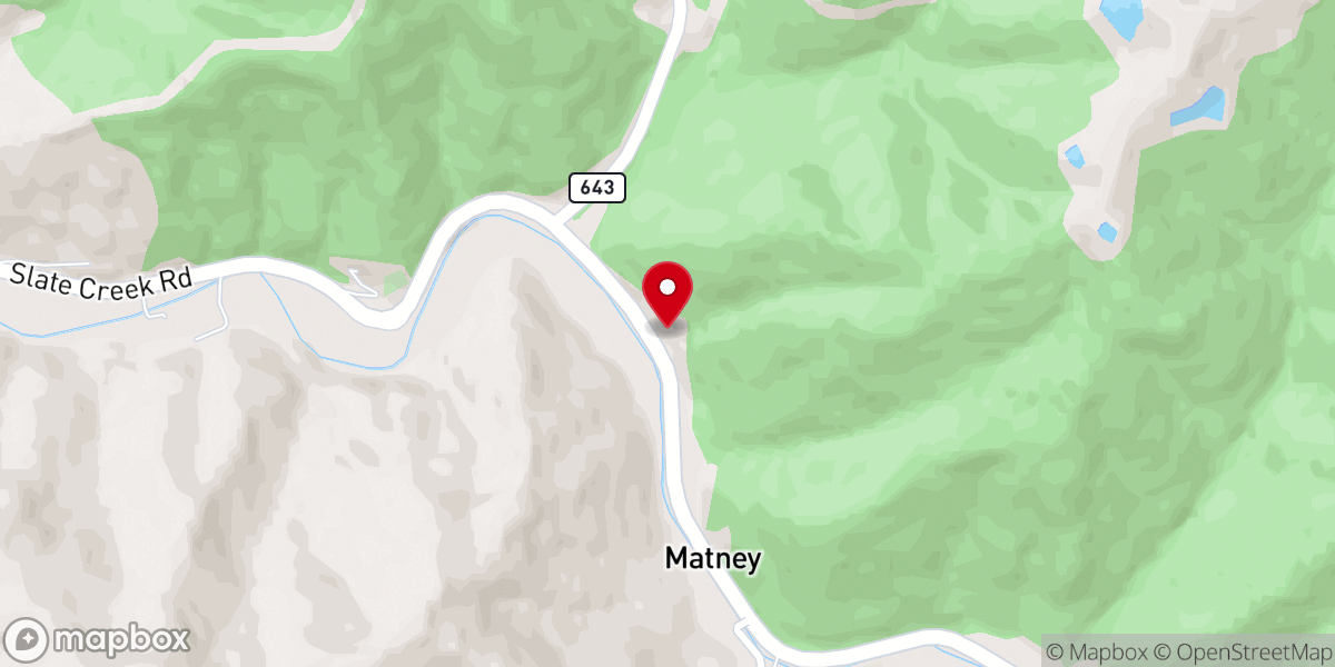 Map showing location of Bee Run Church