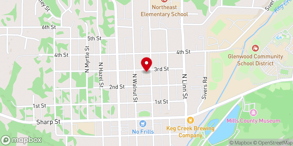 Map showing location of Vine Street Bible Church